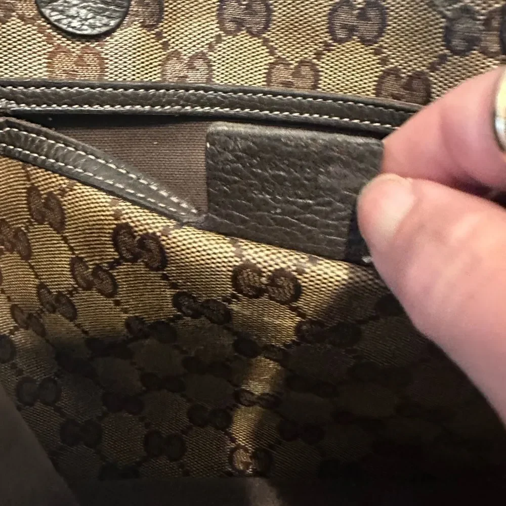 Gucci Brown and Black Monogram Tote